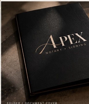 Apex Notary document folder in black and bronze